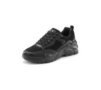 Sneaker LASCANA, Damen, Gr. 43, schwarz (schwarz, schwarz), Obermaterial: 50% Lederimitat, 50% Textilmaterial. Decksohle: 100% Textilmaterial. Futter: 100% Textilmaterial. Laufsohle: 100% Synthetik, u
