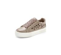 Sneaker LASCANA, Damen, Gr. 41, grau (taupe), Obermaterial: 100% Lederimitat. Futter: 100% Lederimitat. Decksohle: 100% Lederimitat. Laufsohle: 100% Synthetik, unifarben, casual, Schuhe, mit kleinen C
