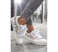 Sneaker LASCANA, Damen, Gr. 36, weiß, Obermaterial: 100% Lederimitat. Decksohle: 100% Lederimitat. Futter: 100% Lederimitat. Laufsohle: 100% Synthetik, unifarben, Schuhe Sneaker, mit kleinen Cut-Outs,