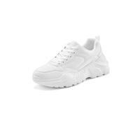 Sneaker LASCANA "Turnschuhe, Halbschuh, Sportschuh, Freizeitschuh, Schnürschuh", Damen, Gr. 37, weiß, Obermaterial: 50% Lederimitat, 50% Textilmaterial. Decksohle: 100% Textilmaterial. Futter: 100% Te