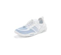 Sneaker LASCANA "Slip-On-Sneaker", Damen, Gr. 39, blau (weiß, hellblau), Obermaterial: 50% Lederimitat, 50% Textilmaterial. Decksohle: 100% Textilmaterial. Futter: 100% Textilmaterial. Laufsohle: 100%