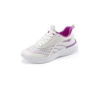 Sneaker LASCANA "Halbschuh, Schnürschuh, Freizeitschuh", Damen, Gr. 40, lila (weiß, lila), Obermaterial: 100% Textilmaterial. Futter: 100% Textilmaterial. Decksohle: 100% Textilmaterial. Laufsohle: 10