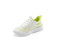 Sneaker LASCANA "Halbschuh, Schnürschuh, Freizeitschuh", Damen, Gr. 41, grün (weiß, lime), Obermaterial: 100% Textilmaterial. Futter: 100% Textilmaterial. Decksohle: 100% Textilmaterial. Laufsohle: 10