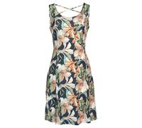 Sommerkleid LASCANA, Damen, Gr. 34, N-Gr, bunt (marine, apricot, bedruckt), Jersey, Obermaterial: 95% Polyester, 5% Elasthan, bedruckt, modisch, figurumspielend kniefrei, Rundhals, ohne Ärmel, Kleider