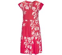 Sommerkleid LASCANA, Damen, Gr. 44, N-Gr, blau (rot, weiß bedruckt), Web, Obermaterial: 100% Viskose, bedruckt, figurumspielend ca. Mitte Oberschenkel, V-Ausschnitt, Kleider Sommerkleid, mit Blumenpri