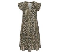 Sommerkleid LASCANA Gr. 44, N-Gr, grün (taupe, grün, bedruckt) Damen Kleider Bestseller (40787067-44) taupe, grün, bedruckt
