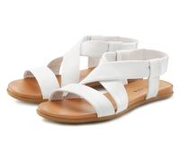 LASCANA "Sommerschuh" aus Leder mit raffinierten Riemchen, Sandalette, Sommerschuh (28055962-36) weiß