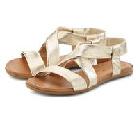 LASCANA "Sommerschuh" aus Leder mit raffinierten Riemchen, Sandalette, Sommerschuh (50926540-41) goldfarben
