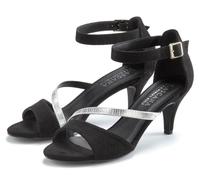 LASCANA "Sommerschuh" High-Heel-Sandalette,Riemchensandalette,Sommerschuh mit Riemchen VEGAN (45481001-36) schwarz, silberfarben