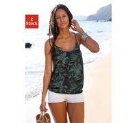 LASCANA Damen Spaghettitops smaragd / schwarz, Größe 36/38, 3862790 Smaragd / Schwarz S