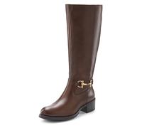 Stiefel LASCANA "Stiefelette", Damen, Gr. 40, braun, Obermaterial: 100% Rindsleder. Decksohle: 100% Schafsleder. Futter: 100% Textilmaterial. Laufsohle: 100% Synthetik, unifarben, Schuhe, aus Leder mi