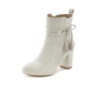 Stiefelette LASCANA, Damen, Gr. 37, beige, Obermaterial: 100% Textilmaterial. Decksohle: 100% Lederimitat. Futter: 100% Textilmaterial. Laufsohle: 100% Synthetik, unifarben, festlich, Schuhe Stiefelet