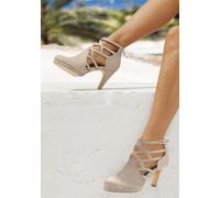 Stiefelette LASCANA Gr. 39, beige Damen Schuhe Reißverschlussstiefeletten Stiefel, Boots mit Cut-Outs VEGAN (76504744-39)