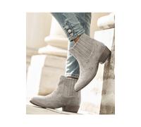 Stiefelette LASCANA "Stiefel, Boots, Westernstiefelette, Cowboy Boots", Damen, Gr. 42, grau, Obermaterial: 100% Textilmaterial. Futter: 100% Lederimitat. Decksohle: 100% Lederimitat. Laufsohle: 100% S