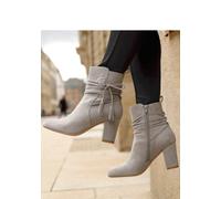 Stiefelette LASCANA "High-Heel-Stiefelette, Ankle Boots, Stiefel", Damen, Gr. 38, grau (hellgrau), Obermaterial: 100% Textilmaterial. Decksohle: 100% Lederimitat. Futter: 100% Textilmaterial. Laufsohl
