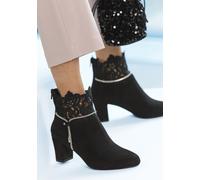 Stiefelette LASCANA, Damen, Gr. 37, schwarz, Obermaterial: 100% Textilmaterial. Decksohle: 100% Lederimitat. Futter: 100% Lederimitat. Laufsohle: 100% Synthetik, Glitzer, unifarben, Schuhe, mit elegan