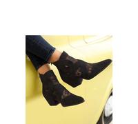 Stiefelette LASCANA Gr. 38, schwarz Damen Schuhe Sommerboots Cowboy-Stiefelette Cowboyboots Stiefelette Reißverschlussstiefeletten mit Spitze & bequemen Blockabsatz, Cowboy Boots, Westernstiefel (85775356-38)