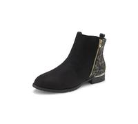Stiefelette LASCANA "Ankle Boots, Stiefel", Damen, Gr. 39, schwarz (schwarz, leo), Obermaterial: 100% Textilmaterial. Futter: 100% Textilmaterial. Decksohle: 100% Textilmaterial. Laufsohle: 100% Synth