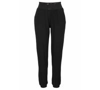 Strandhose LASCANA, Damen, Gr. 42, N-Gr, schwarz, Obermaterial: 95% Viskose, 5% Elasthan. Spitze am Bund: 90% Baumwolle, 10% Elasthan, unifarben, bodenlang, Hosen Strandhose, mit Häkelbund und Taschen