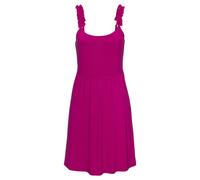 Strandkleid LASCANA, Damen, Gr. 40, N-Gr, blau (magenta), Jersey, Obermaterial: 100% Viskose, unifarben, figurumspielend kniefrei, Rundhals, Kleider Strandkleid (47701850-40) magenta