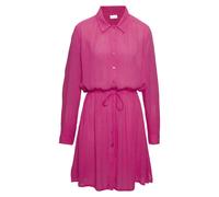 Strandkleid LASCANA "in leichter Crepe-Qualität mit variablem Tunnelzug in der Taille", Damen, Gr. 44, N-Gr, pink, Crêpe, Obermaterial: 100% Viskose, unifarben, figurumspielend kniefrei, ohne Ausschni