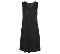 Strandkleid LASCANA, Damen, Gr. 40, N-Gr, schwarz, Jersey, Obermaterial: 100% Viskose, casual, figurumspielend ca. Mitte Oberschenkel, V-Ausschnitt, ohne Ärmel, Kleider Jerseykleid Kleid Sommerkleid,