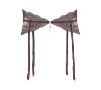 Strapsgürtel LASCANA, Damen, Gr. 48/50, rot (weinrot), Microtouch, Obermaterial: 90% Polyamid, 10% Elasthan, Strumpfhalter, aus floraler Spitze in transparenter Optik, verführerische Dessous (68951556