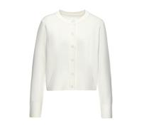 Strickjacke LASCANA, Herren, Gr. 36/38, creme, Strick, Obermaterial: 55% Polyester, 30% Polyacryl, 13% Polyamid, 2% Elasthan, unifarben, figurumspielend hüftlang, Rundhals, Ärmel mit Ärmelschlitz Ripp