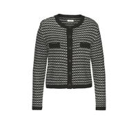 Strickjacke LASCANA Gr. 44/46, schwarz-weiß (schwarz-weiß kariert) Damen Strickjacken (81925966-44) schwarz-weiß kariert