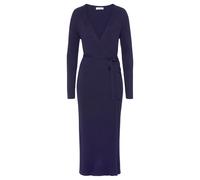 Strickkleid LASCANA "-Loungekleid" Gr. 36/38, N-Gr, blau (marine) Damen Kleider Langarm zum wickeln mit Taillengürtel, Loungewear (54942064-36) marine
