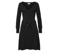 Strickkleid LASCANA, Damen, Gr. 44, N-Gr, schwarz, Rippstrick, Obermaterial: 50% Viskose, 25% Polyamid, 25% Polyester, unifarben, figurumspielend kniefrei, herzförmiger Ausschnitt, Kleider Strickkleid