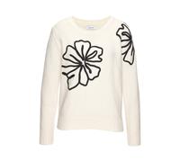 Strickpullover LASCANA, Damen, Gr. 32/34, beige, Strick, Obermaterial: 83% Polyester, 7% Polyacryl, 6% Polyamid, 4% Wolle. Besatz: 100% Polyacryl, bestickt, unifarben, figurumspielend hüftlang, tiefer