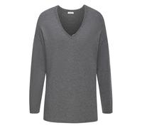 Strickpullover LASCANA, Damen, Gr. 32/34, dunkelgrau, Feinstrick, Obermaterial: 50% Viskose (LENZING™ ECOVERO™), 28% Polyester, 22% Polyamid, meliert, figurumspielend hüftlang, V-Ausschnitt, normaler 