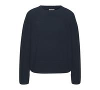 Strickpullover LASCANA, Damen, Gr. 40/42, blau (petrol), Rippstrick, Obermaterial: 45% Polyacryl, 35% Polyamid, 20% Polyester, unifarben, modisch, figurumspielend hüftlang, Rundhals, Langarm Rippstric