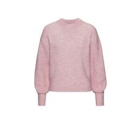 Strickpullover LASCANA, Damen, Gr. 40/42, rosa (rosé meliert), Strick, Obermaterial: 65% Polyacryl, 32% Polyester, 3% Elasthan, meliert, modisch, figurumspielend hüftlang, Rundhals, Langarm Rippstrick