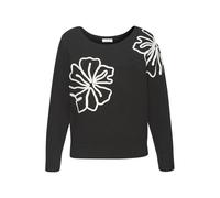 Strickpullover LASCANA, Damen, Gr. 36/38, schwarz, Strick, Obermaterial: 83% Polyester, 7% Polyacryl, 6% Polyamid, 4% Wolle. Besatz: 100% Polyacryl, bestickt, unifarben, figurumspielend hüftlang, tief