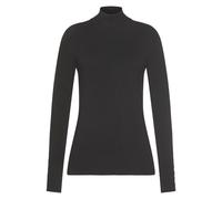 Strickpullover LASCANA, Damen, Gr. 36/38, schwarz, Feinstrick, Obermaterial: 83% Viskose, 15% Polyamid, 2% Elasthan, unifarben, Modisch, figurbetont hüftlang, mit Schlitz, Pullover, mit Zierknöpfen am