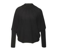Strickpullover LASCANA, Damen, Gr. 44/46, schwarz, Strick, Obermaterial: 100% Polyester, unifarben, figurumspielend, Fledermausärmel, Pullover, mit Fledermausärmeln, modischer Damenpullover (73115055-