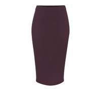 Strickrock LASCANA, Damen, Gr. 46, rot (burgunder), Strick, Obermaterial: 50% Viskose, 28% Polyester, 22% Polyamid, unifarben, modisch, figurbetont kniebedeckend, Röcke, elastischer Midirock, schmale 