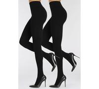 Strickstrumpfhose LASCANA Gr. 40/42, schwarz (2x schwarz) Damen Strumpfhosen Strickstrumpfhosen aus trageangenehmer Baumwollmischung (90718062-40)