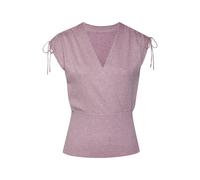 Stricktop LASCANA, Damen, Gr. 44/46, lila (mauve), Feinstrick, Obermaterial: 38% Viskose, 28% Polyester, 22% Polyamid, 12% metallisierte Fasern, unifarben, leicht glänzend, modisch, figurbetont hüftla