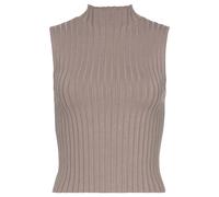 Stricktop LASCANA Gr. 44/46, grau (taupe) Damen Tops Strandtops aus weichem Rippstrick (99830366-44)