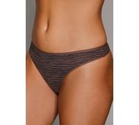 String LASCANA "aus hochwertiger Modal-Qualität", Damen, Gr. 36/38, braun (braun, schwarz), Obermaterial: 94% Modal (TENCEL™), 6% Elasthan, animal-print, unifarben, körpernah, Unterhosen String (21658