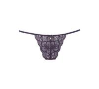 String LASCANA "Nikoletta", Damen, Gr. 32/34, lila (pflaume), Spitze, Obermaterial: 90% Polyamid, 10% Elasthan, Unterhosen String, aus floraler Spitze mit Accessoire in Perlenoptik (52720726-32) pflau
