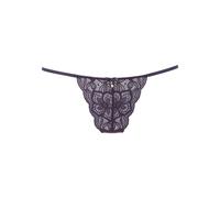 String LASCANA "Nikoletta", Damen, Gr. 44/46, lila (pflaume), Spitze, Obermaterial: 90% Polyamid, 10% Elasthan, Unterhosen String, aus floraler Spitze mit Accessoire in Perlenoptik (52720726-44) pflau