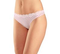 LASCANA String (3 Stück) mit zarter Spitze, rosa-uni | gepunktet-gestreift | gestreift