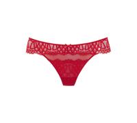 String LASCANA "Cara", Damen, Gr. 36/38, rot, Spitze, Obermaterial: 87% Polyamid, 13% Elasthan, körpernah, Unterhosen String, aus dezent transparenter Spitze, anteilig aus recyceltem Material (4737640