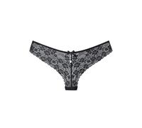 String LASCANA, Damen, Gr. 32/34, schwarz, Microtouch, Obermaterial: 88% Polyamid, 12% Elasthan, figurbetont, Unterhosen String, rundherum aus floraler Spitze, Dessous (72510540-32) schwarz