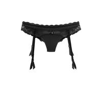 String LASCANA, Damen, Gr. 36/38, schwarz, Microtouch, Spitze, Obermaterial: 90% Polyamid, 10% Elasthan, eng, Unterhosen, mit abnehmbaren Strapsen (280717-36) schwarz
