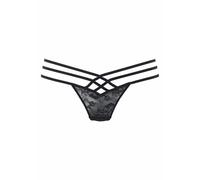 String LASCANA, Damen, Gr. 36/38, schwarz, Spitze, Obermaterial: 90% Polyamid, 10% Elasthan, körpernah, Unterhosen String, mit dekorativer Bänderoptik (61718465-36) schwarz